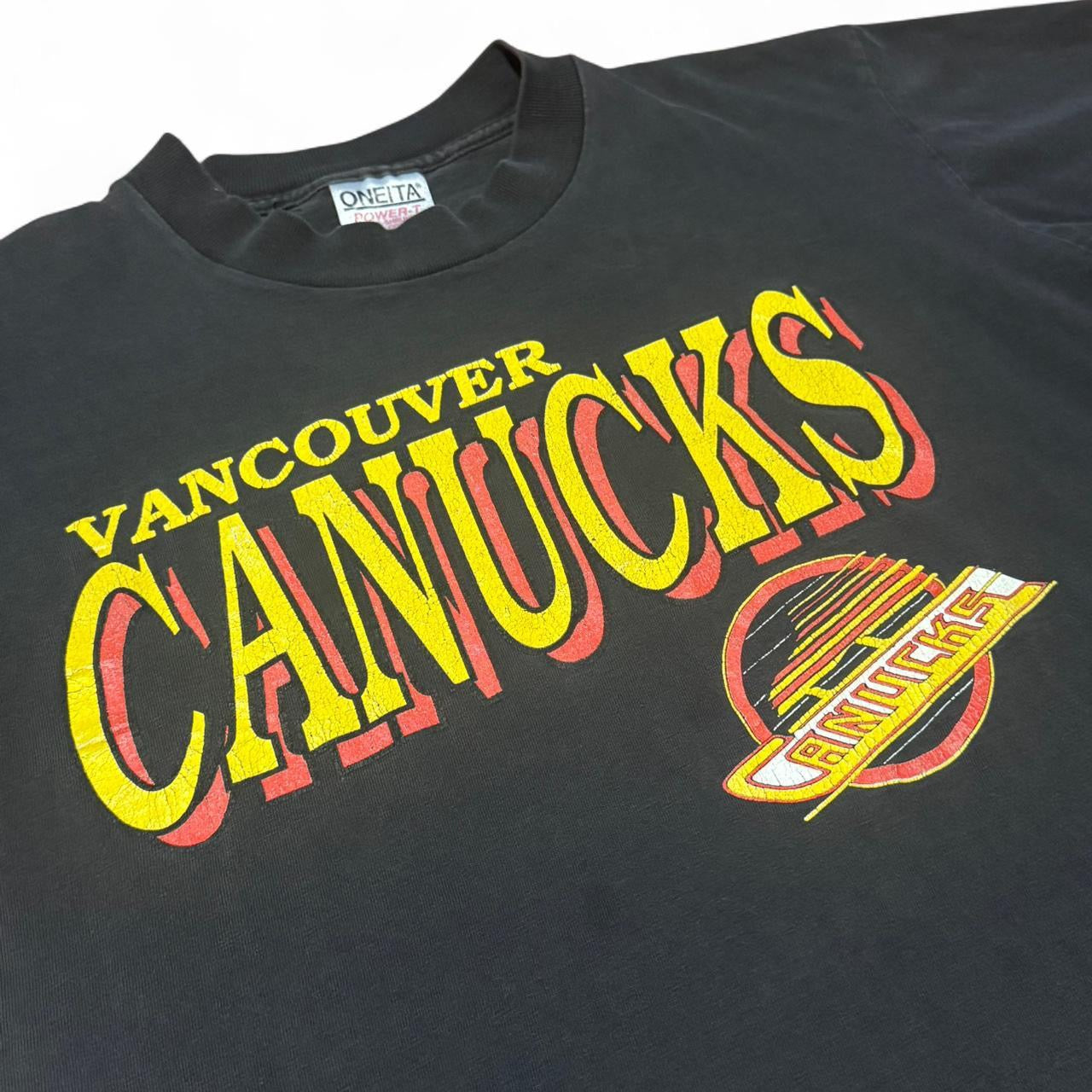90s Vancouver Canucks Classic Logo NHL Hockey Tee