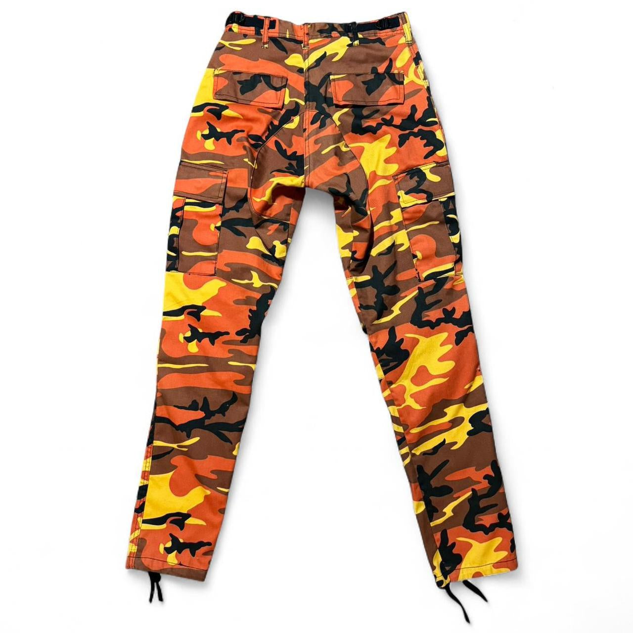 Y2K Orange/Brown Candy Corn Camouflage Military Cargo Pants