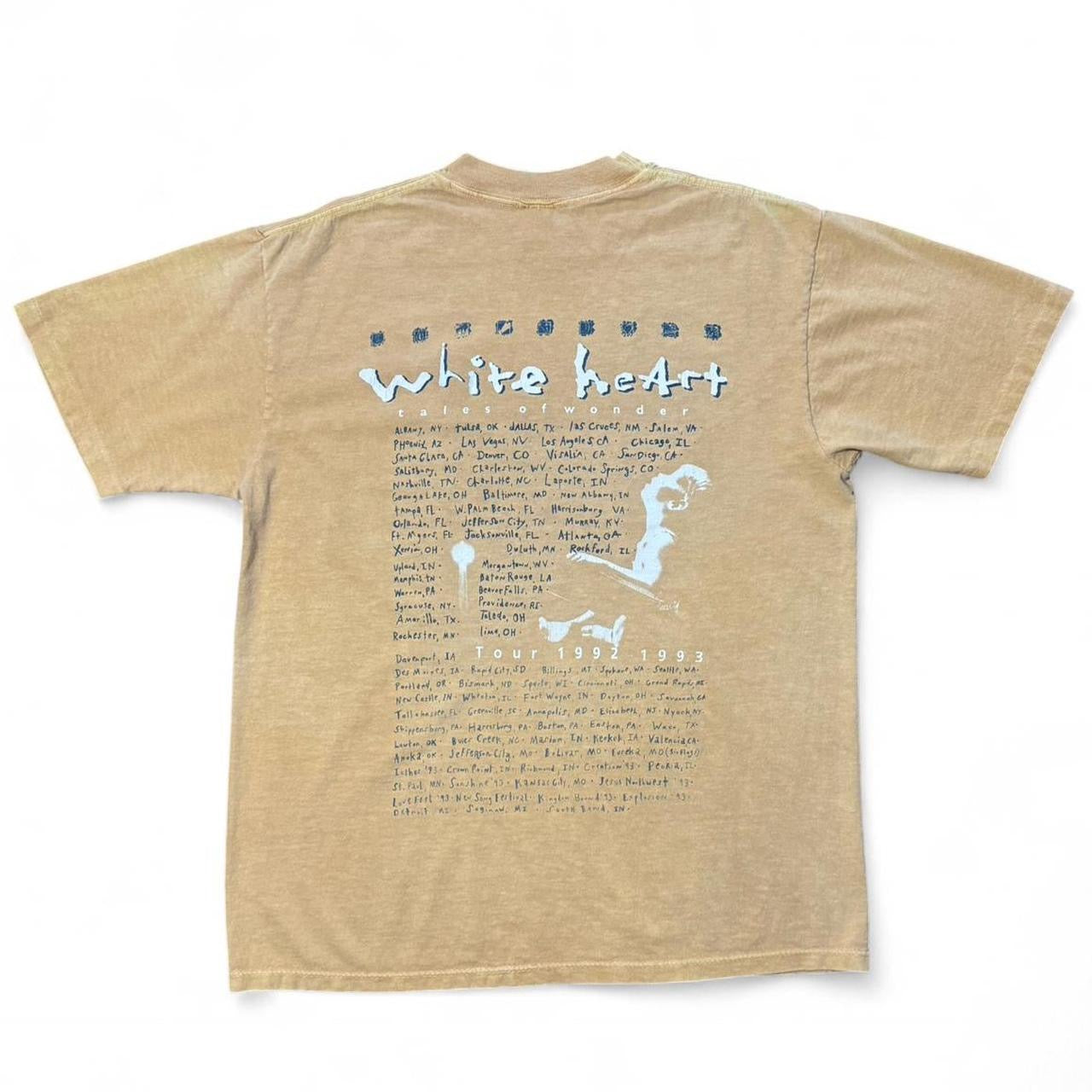 92-93 White Heart Light a Candle Autographed Rick Florian Christian Rock Band Tour Tee