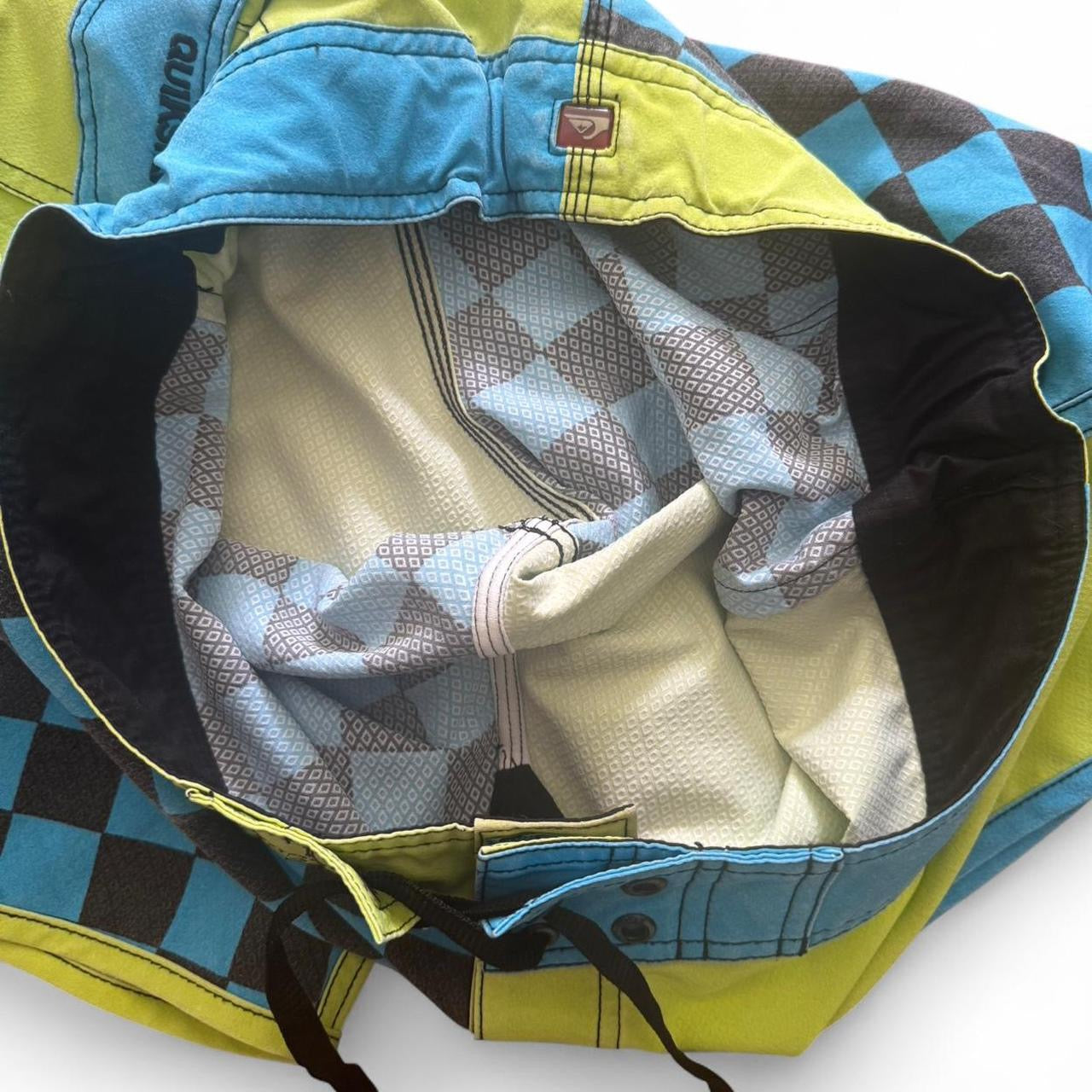 Y2K Quiksilver Checker Ska Pattern Swim Shorts