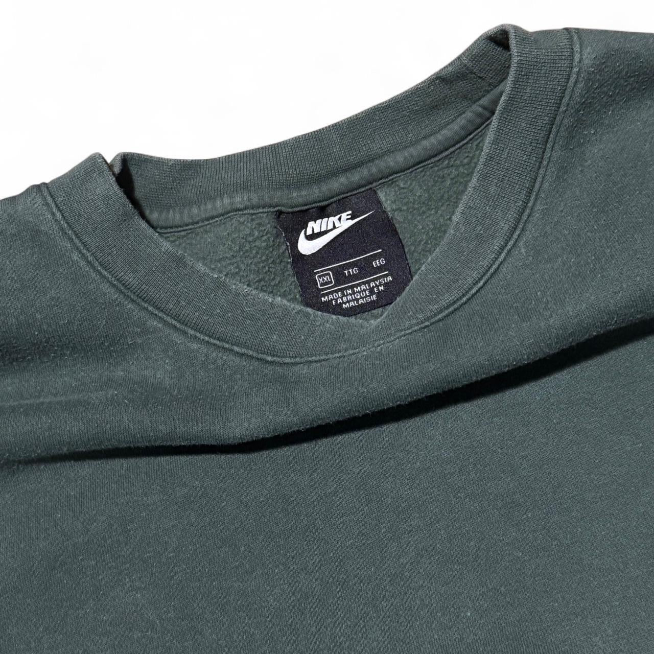 Distressed Green Nike Swoosh Crewneck
