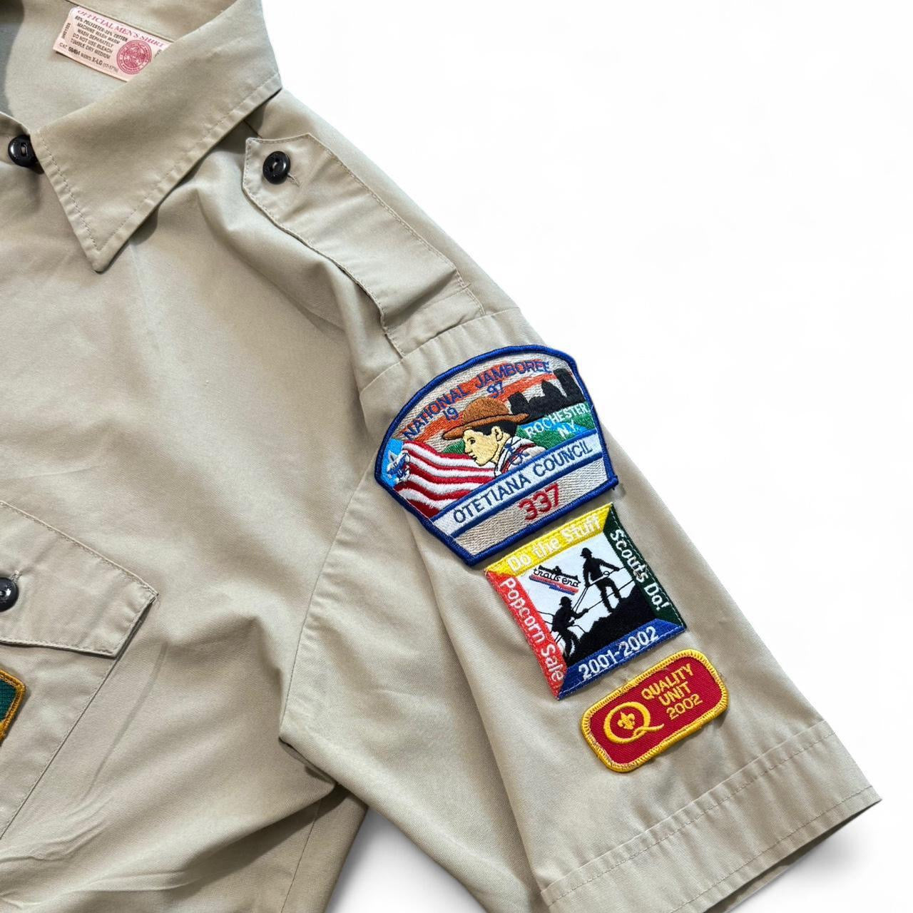 Vintage Boys Scouts Patched Uniform Shirt