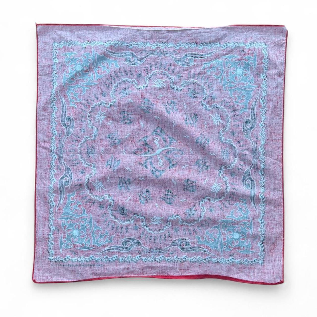 80s Red Tribal Biker Bandana Handkerchief