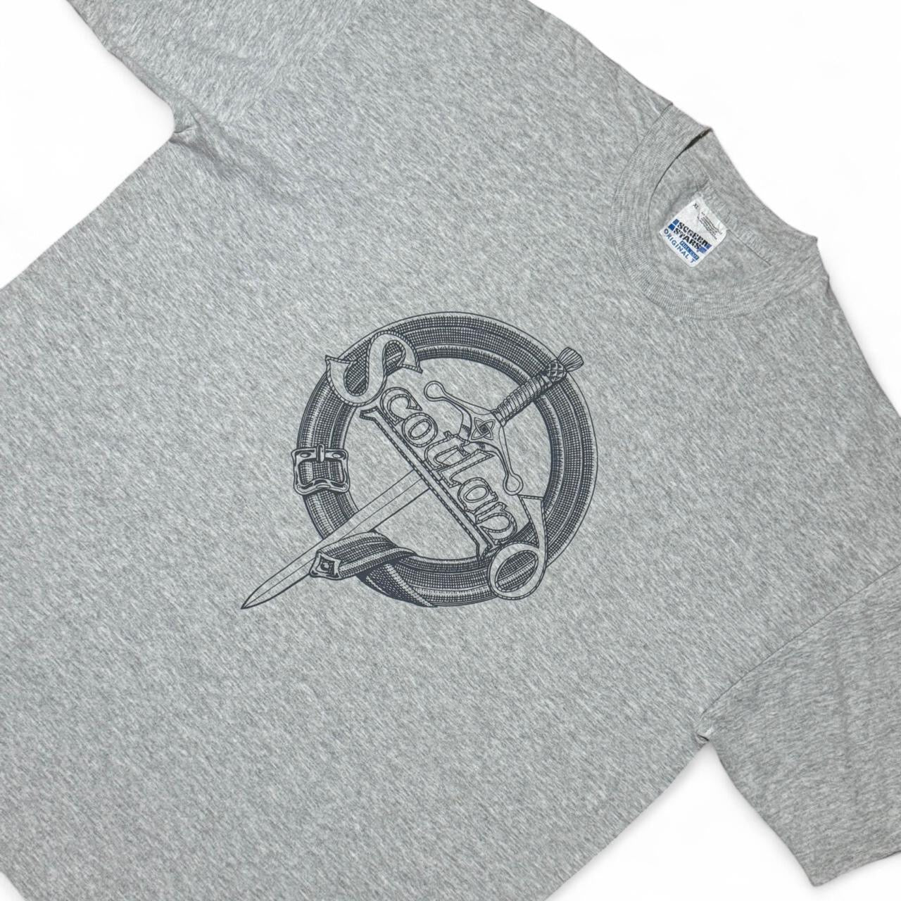 90s Grey Scotland Emblem Graphic Tee