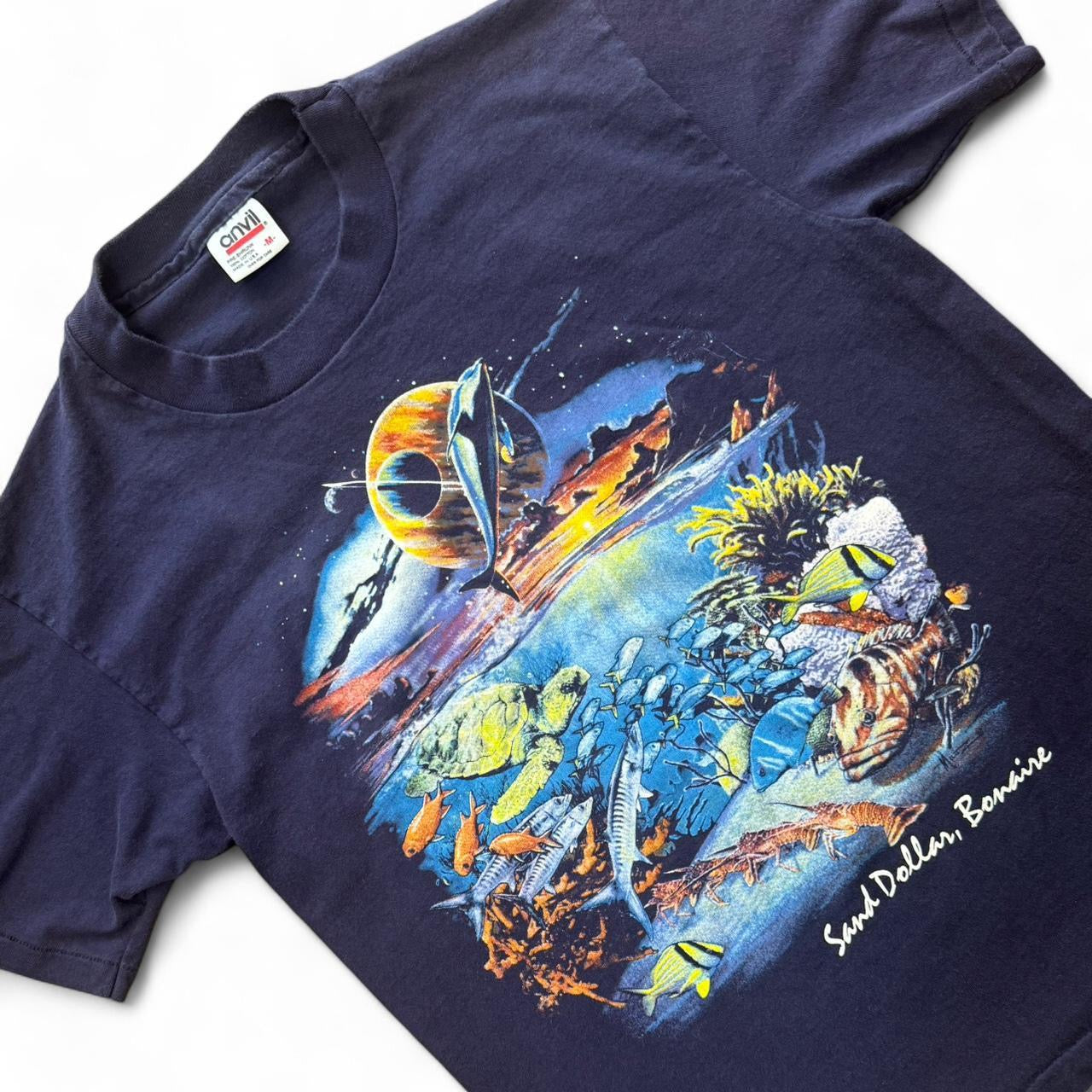 90s Underwater Sea Life Sand Dollar Bonaire Ocean Tee