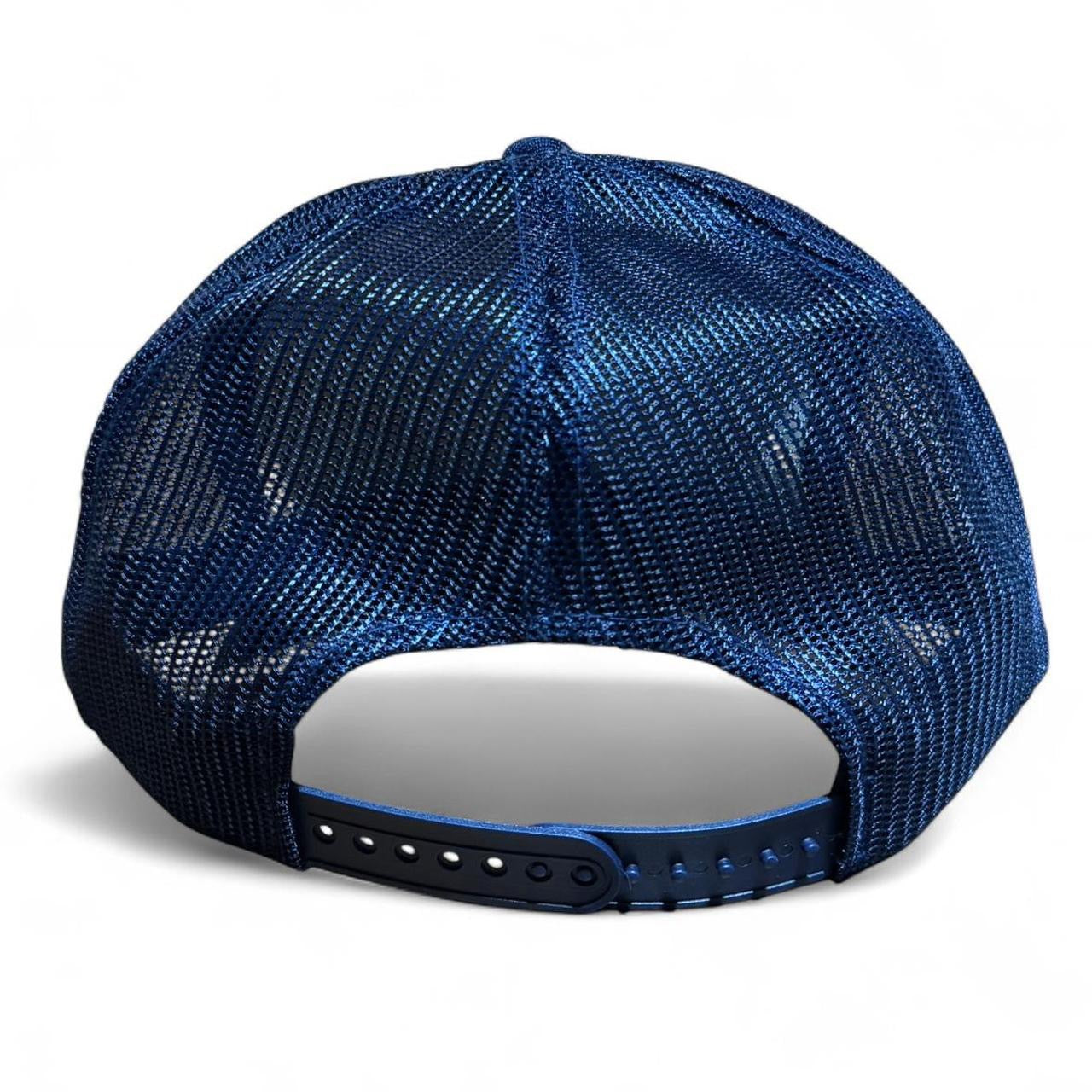 Vintage 80s Navy Gold Leaf PC Reman Trucker Mesh SnapBack Cap