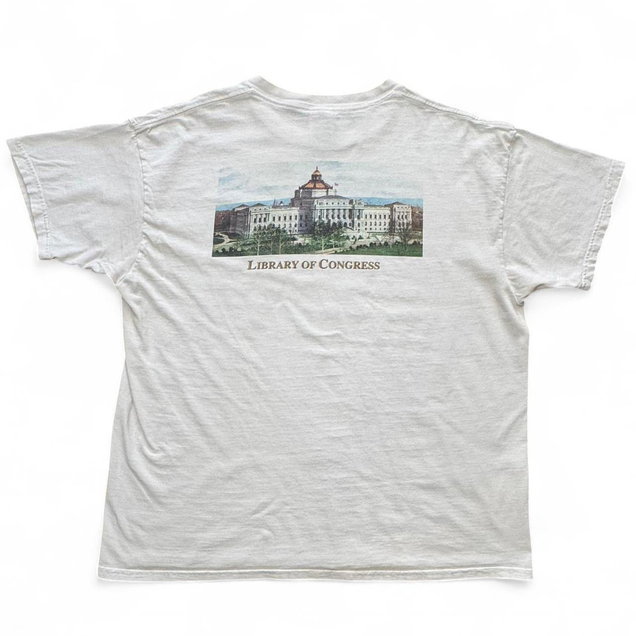 Y2K Library of Congress Thomas Jefferson Quote “I Cannot Live Without Books” Tee