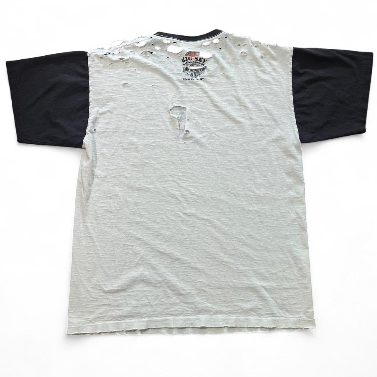 2004 Harley Davidson Tattered Swiss Cheese Tee