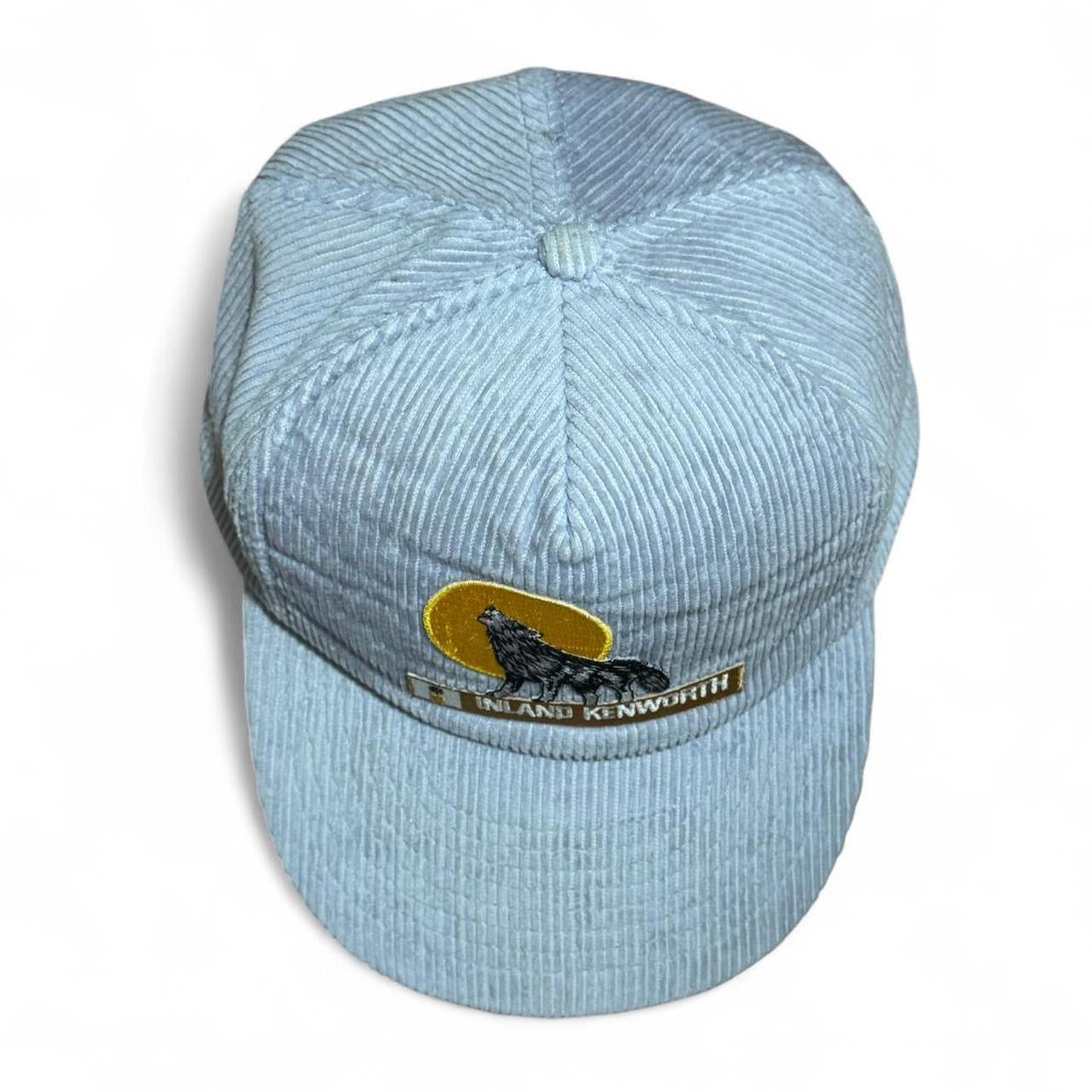 90s Inland Kenworth Grey Corduroy Wolf Graphic Snapback