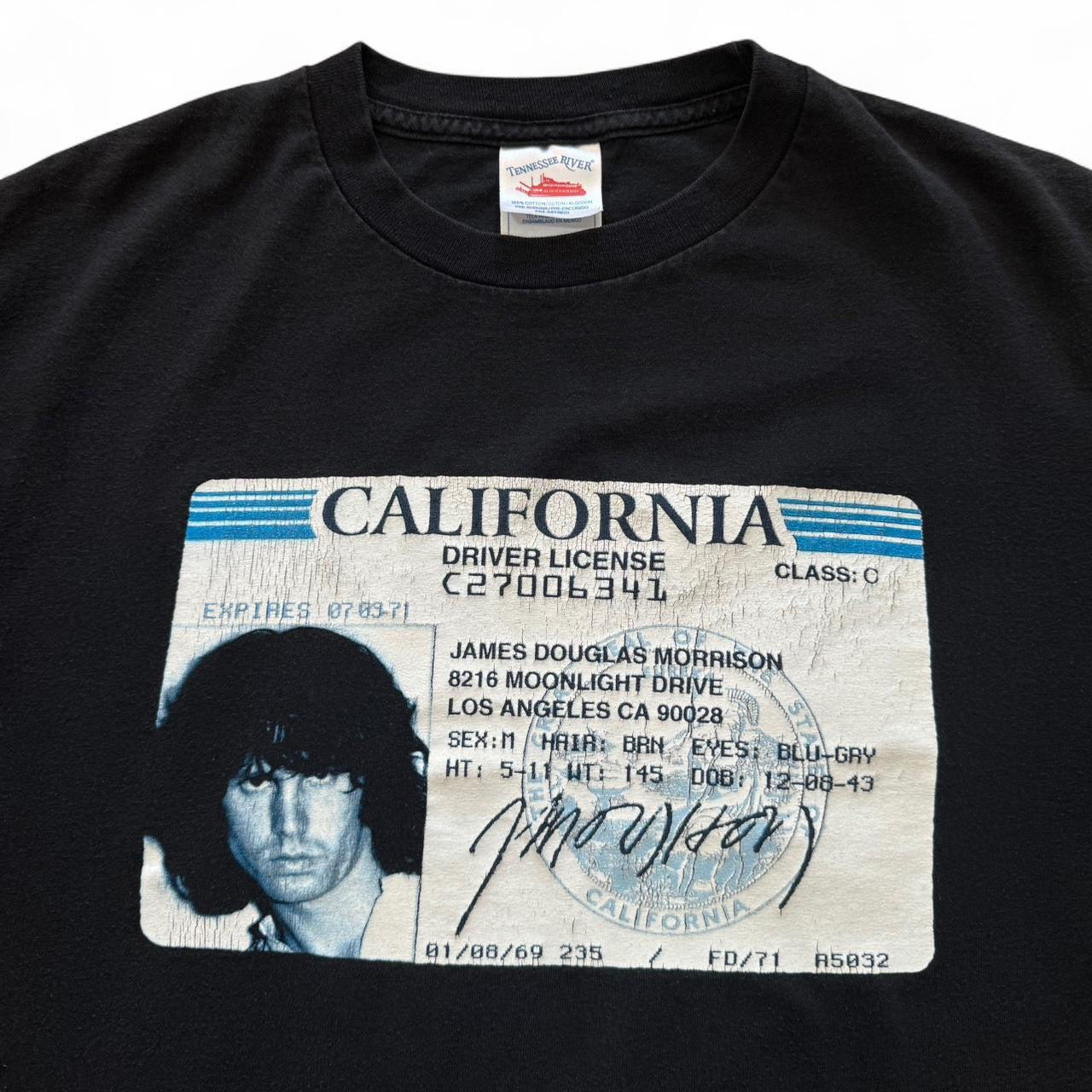 2003 Jim Morrison California Driver License Moonlight Drive Tee