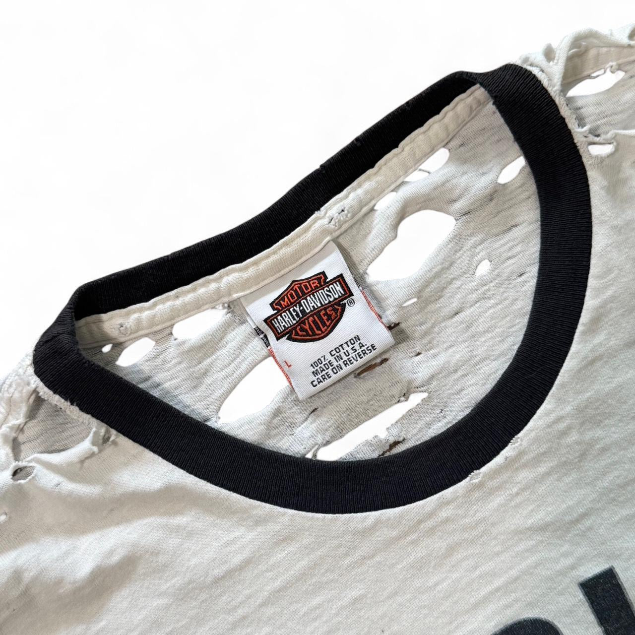 2004 Harley Davidson Tattered Swiss Cheese Tee