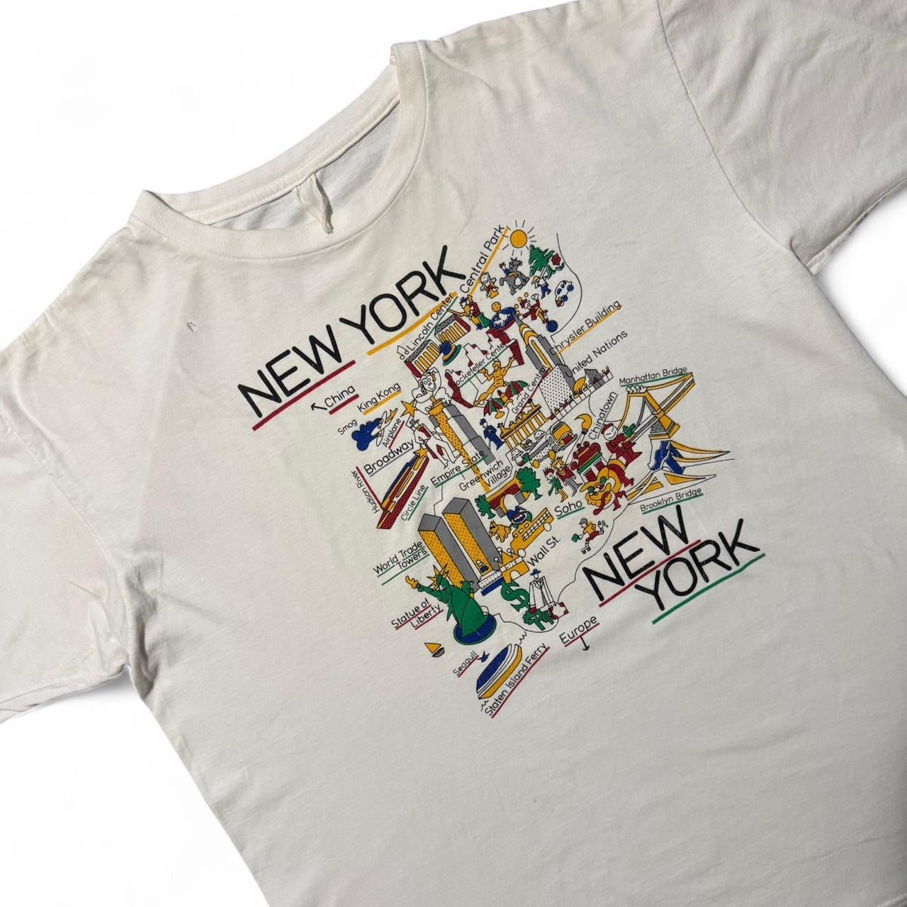 90s New York Cartoon Trade Centre Graphic Tee