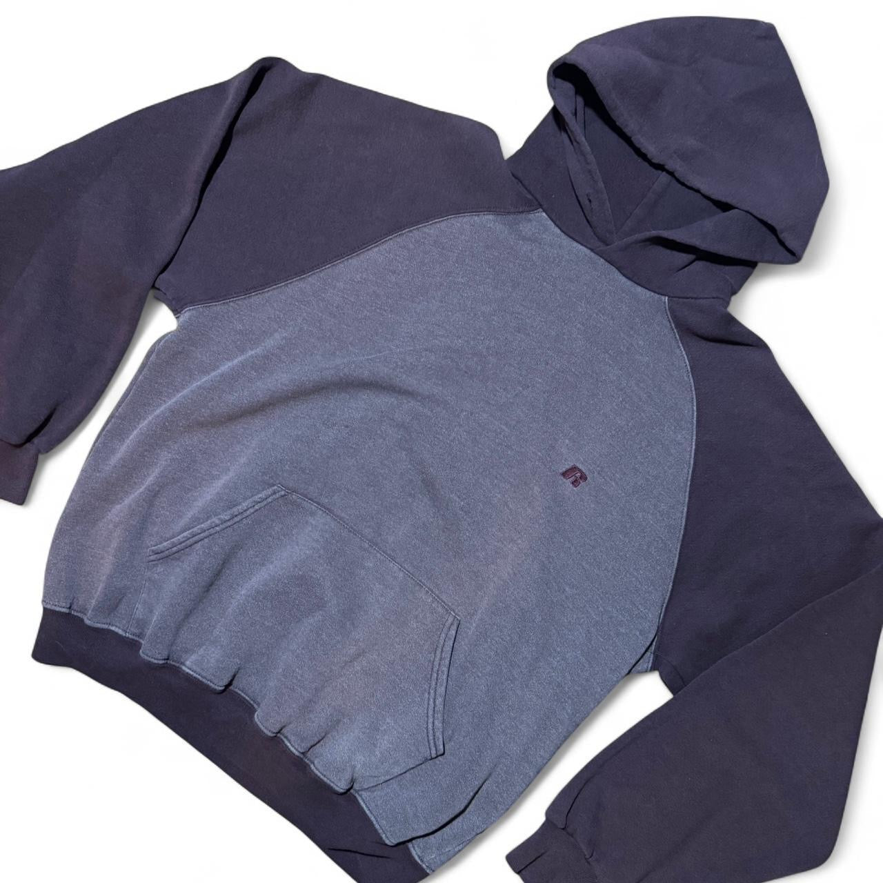 90s Burgundy/Maroon Russell Athletics Two Tone Hoodie