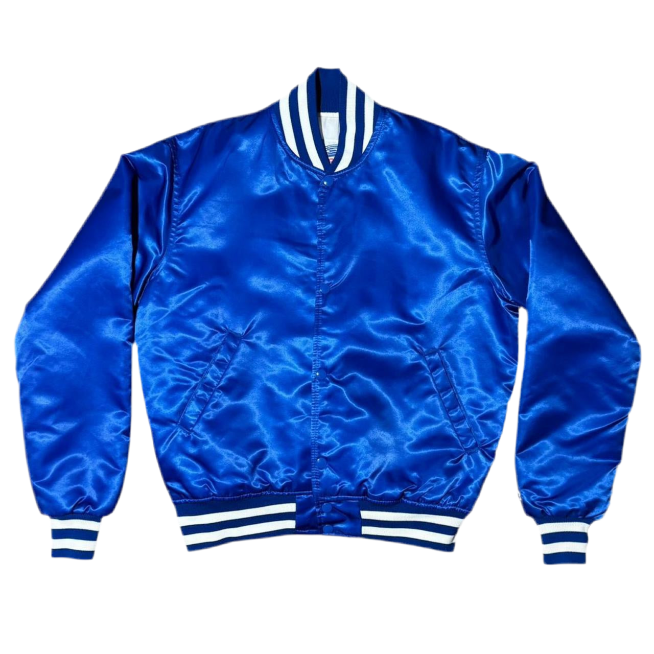 80s Satin Blue Embroidered ‘Robby Len’ Starter Varsity Jacket