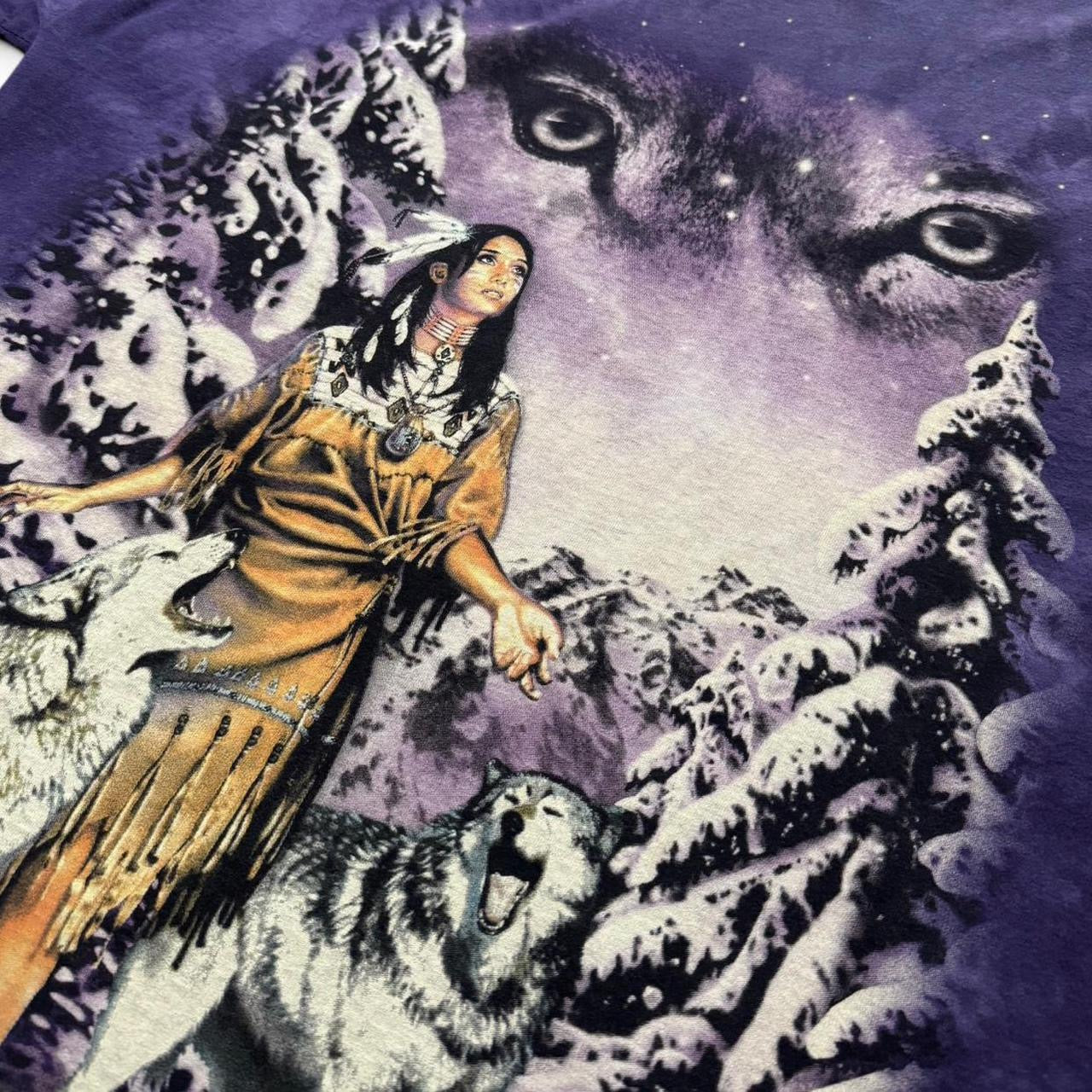 The Mountain Purple Tie-Dye Wolf Tee