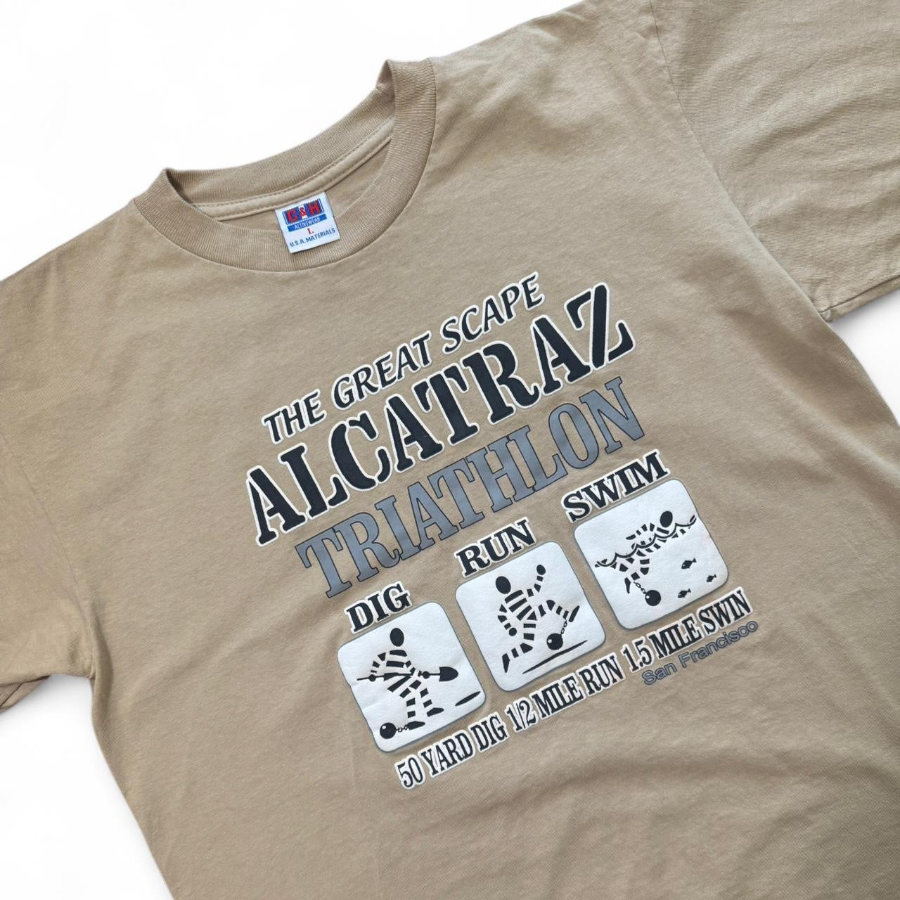 90s Alcatraz Prison Triathlon Tee