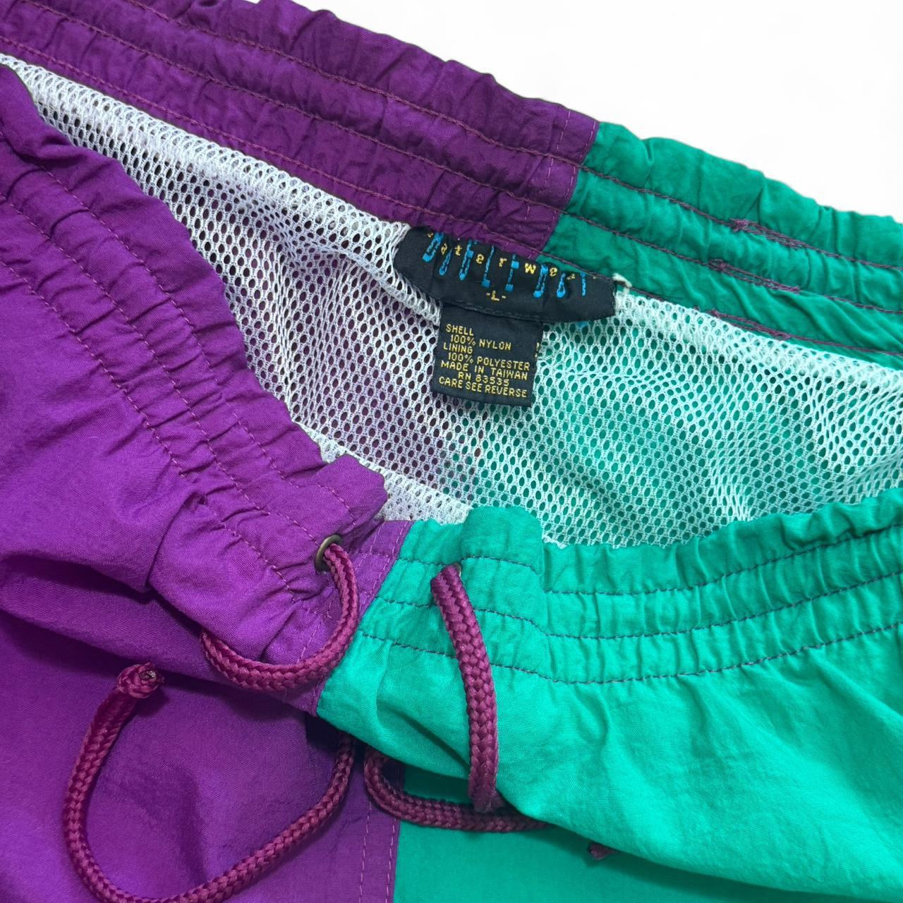 90s Two Tone Bugle Boy Swim Trunks