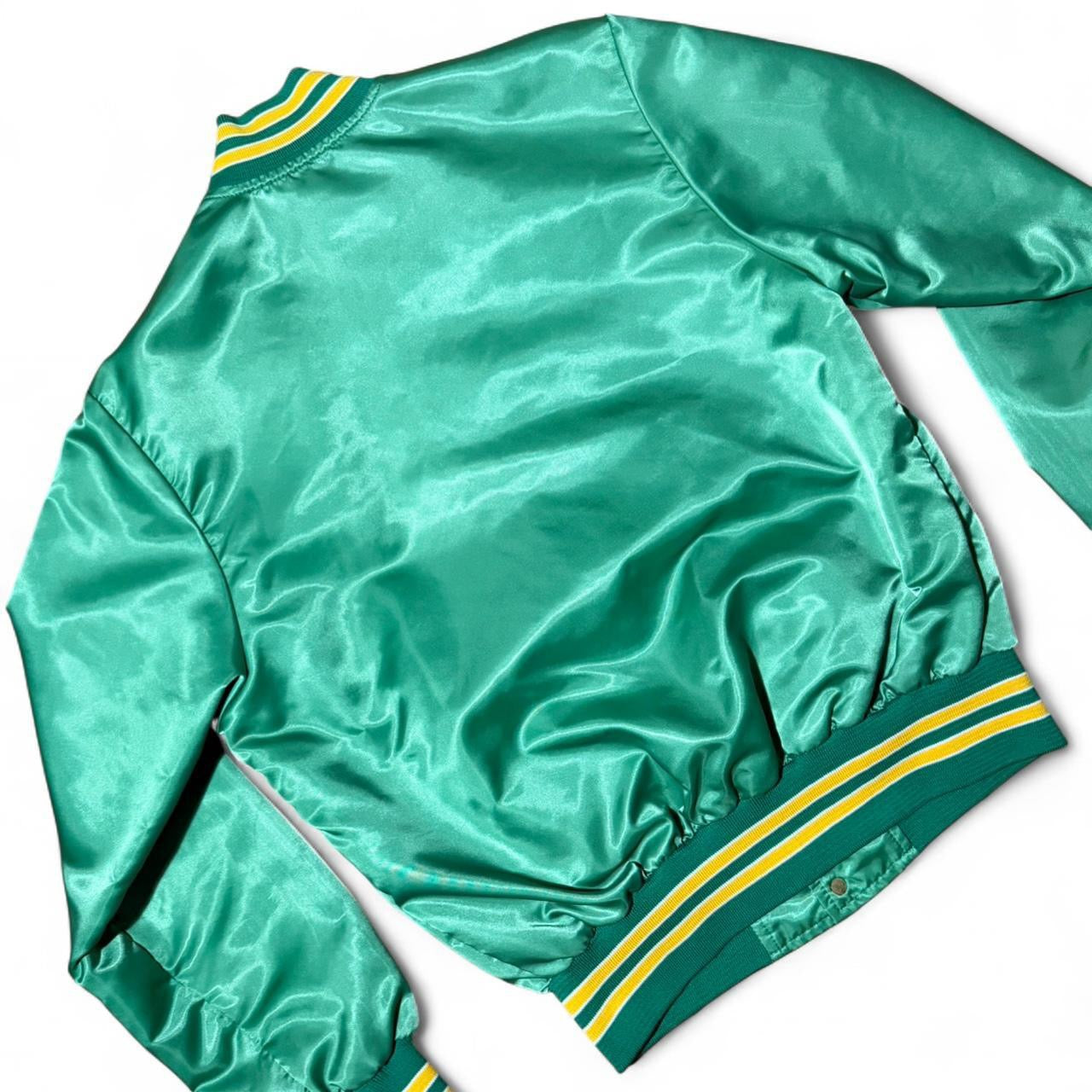 80s Oakland Athletics MLB Baseball Depatched Satin Bomber Jacket
