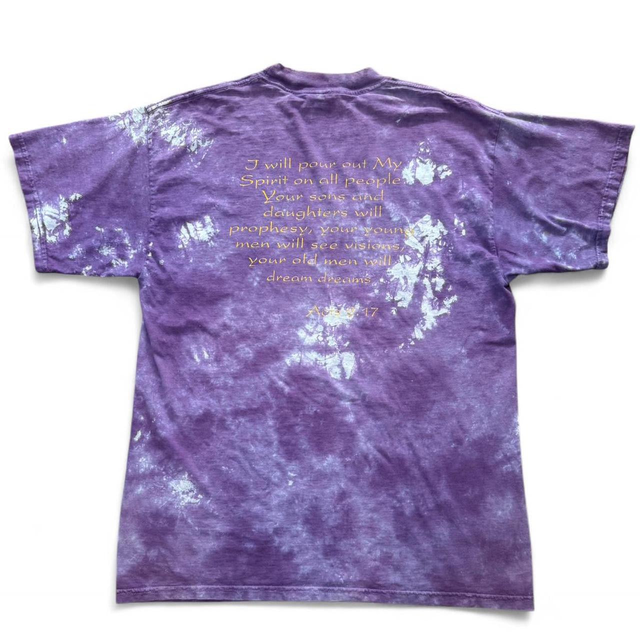 90s Tie-dyed Purple Jesus Fish Religious God T