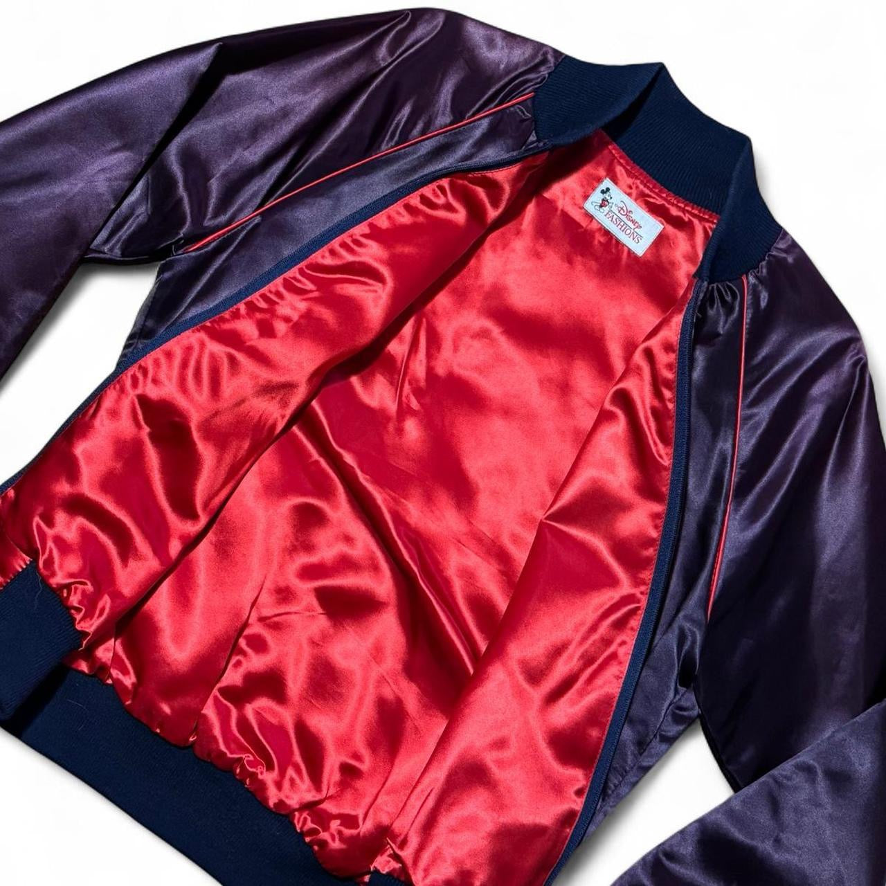 80s Disney Fantasia Mickey Mouse Satin Bomber Zip-Up Jacket
