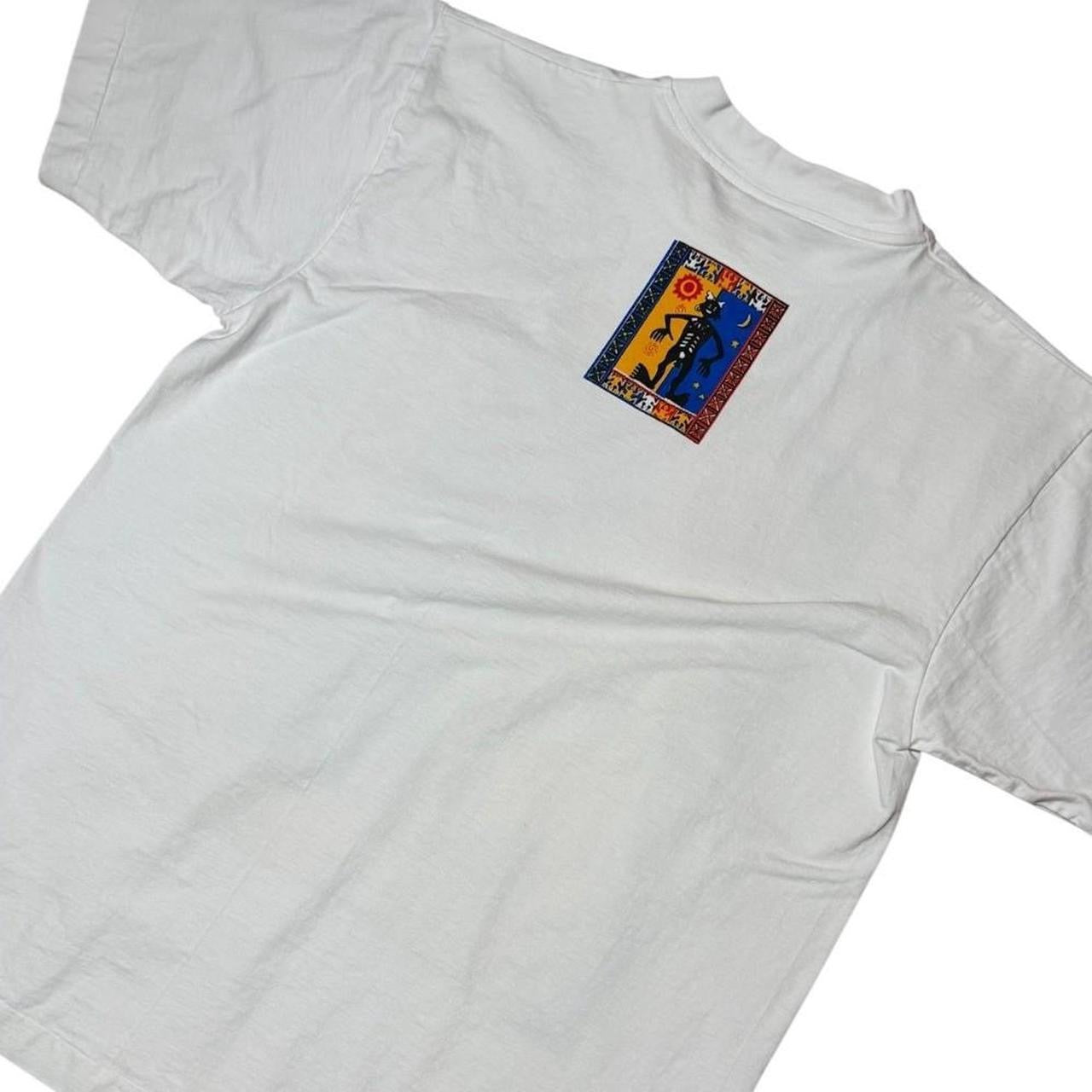 90s Primitive Bali Tribal Art Haring Graphic Travel Souvenir T-Shirt