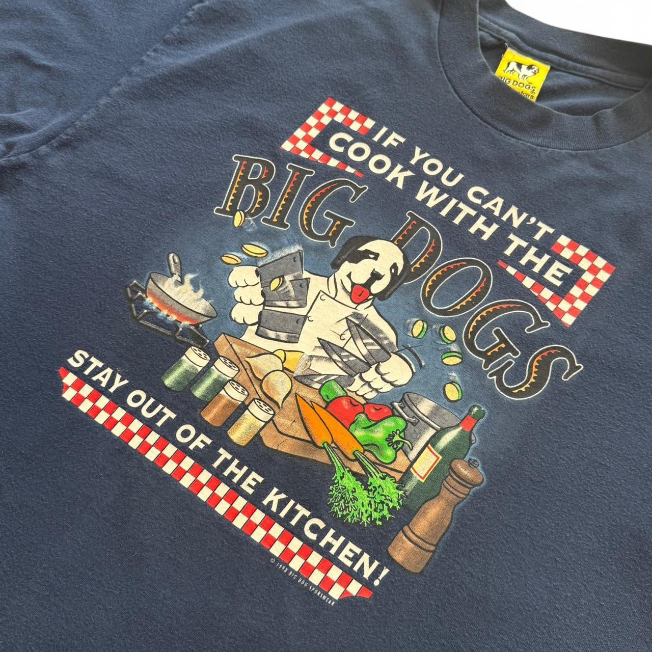 ‘98 Navy Blue Big Dogs Chefin’ it Up Tee
