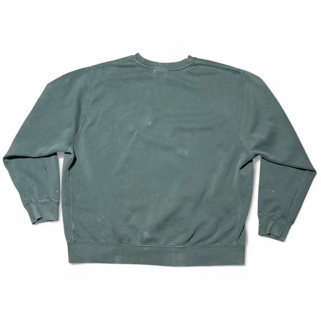Distressed Green Nike Swoosh Crewneck