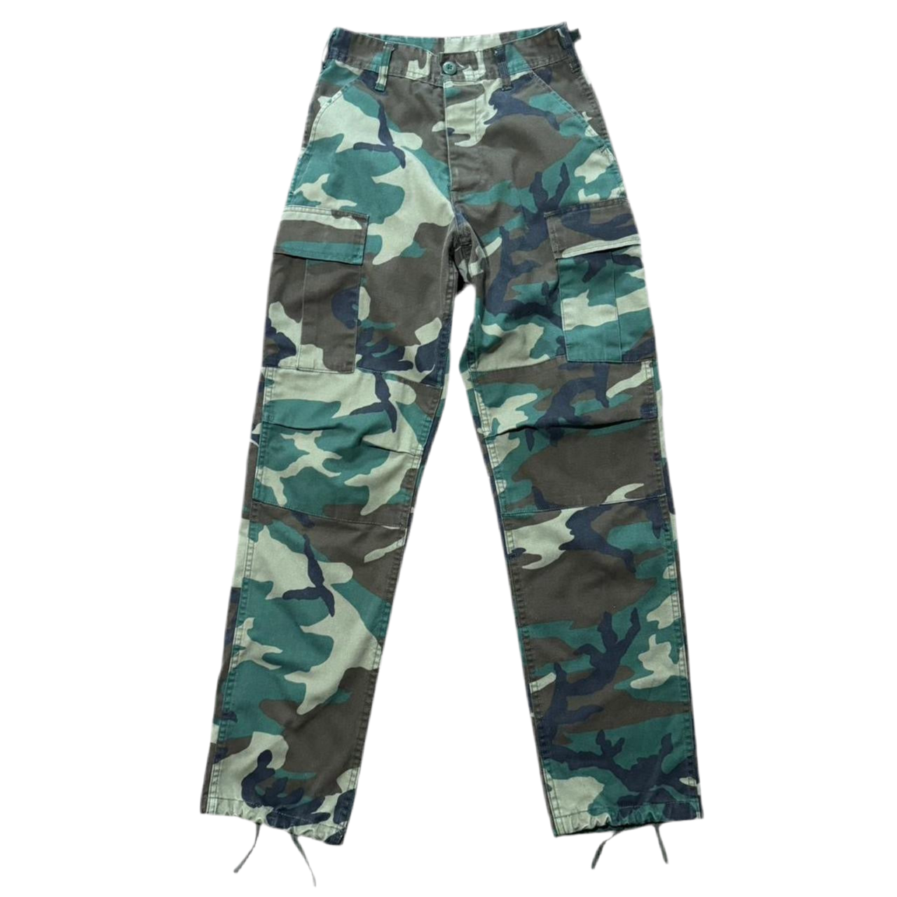 Vintage Military Issue Green Camouflage Army Cargo Pants