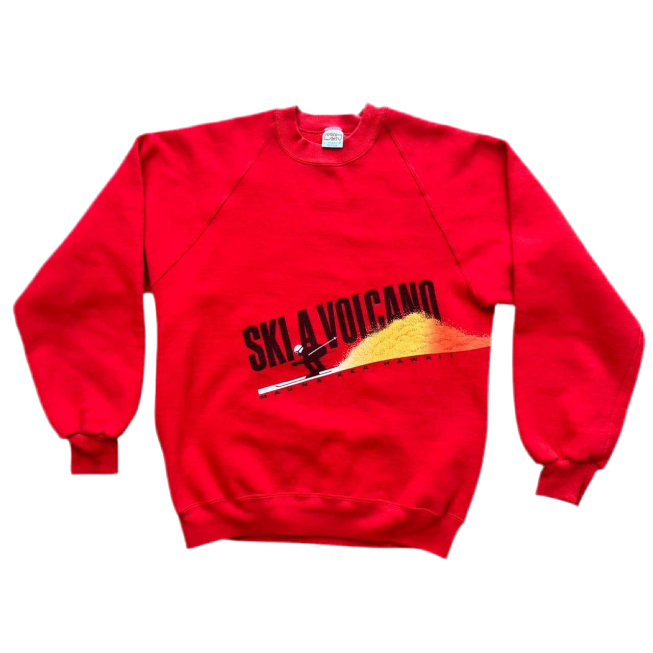80s Ski a Volcano Red Crewneck Sweater