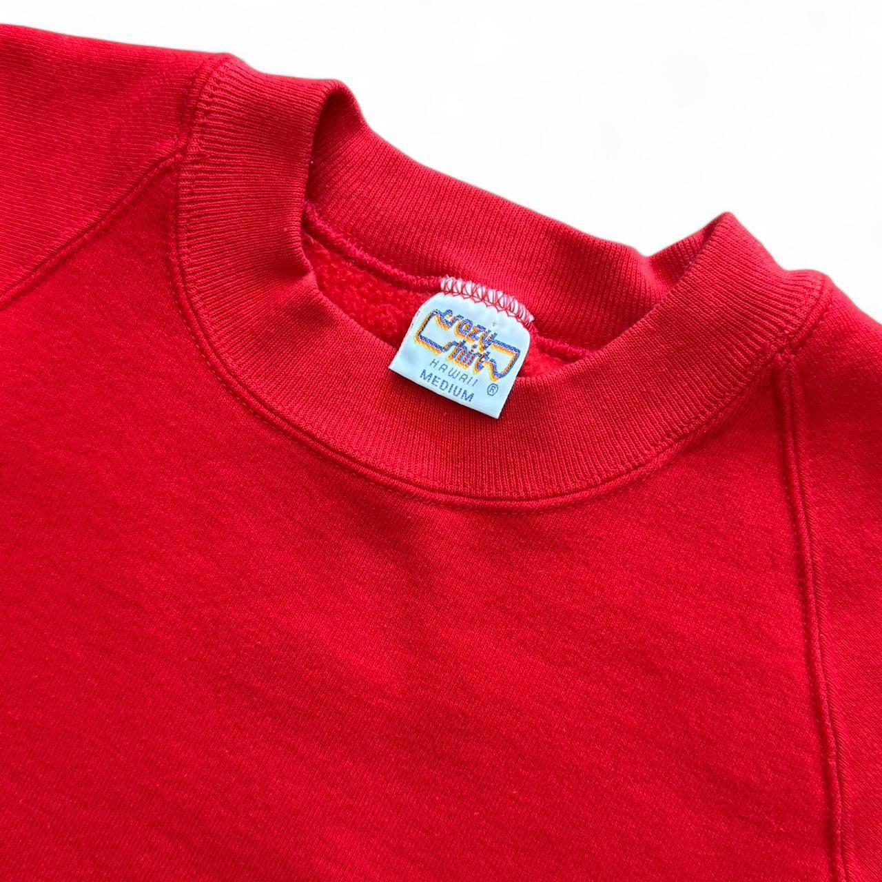 80s Ski a Volcano Red Crewneck Sweater