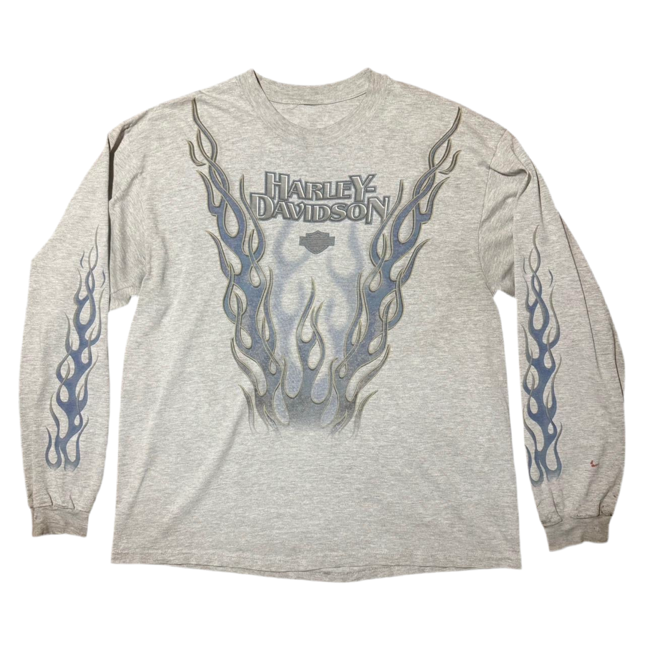 Y2K Double Sided Blue Flame Harley Long Sleeve