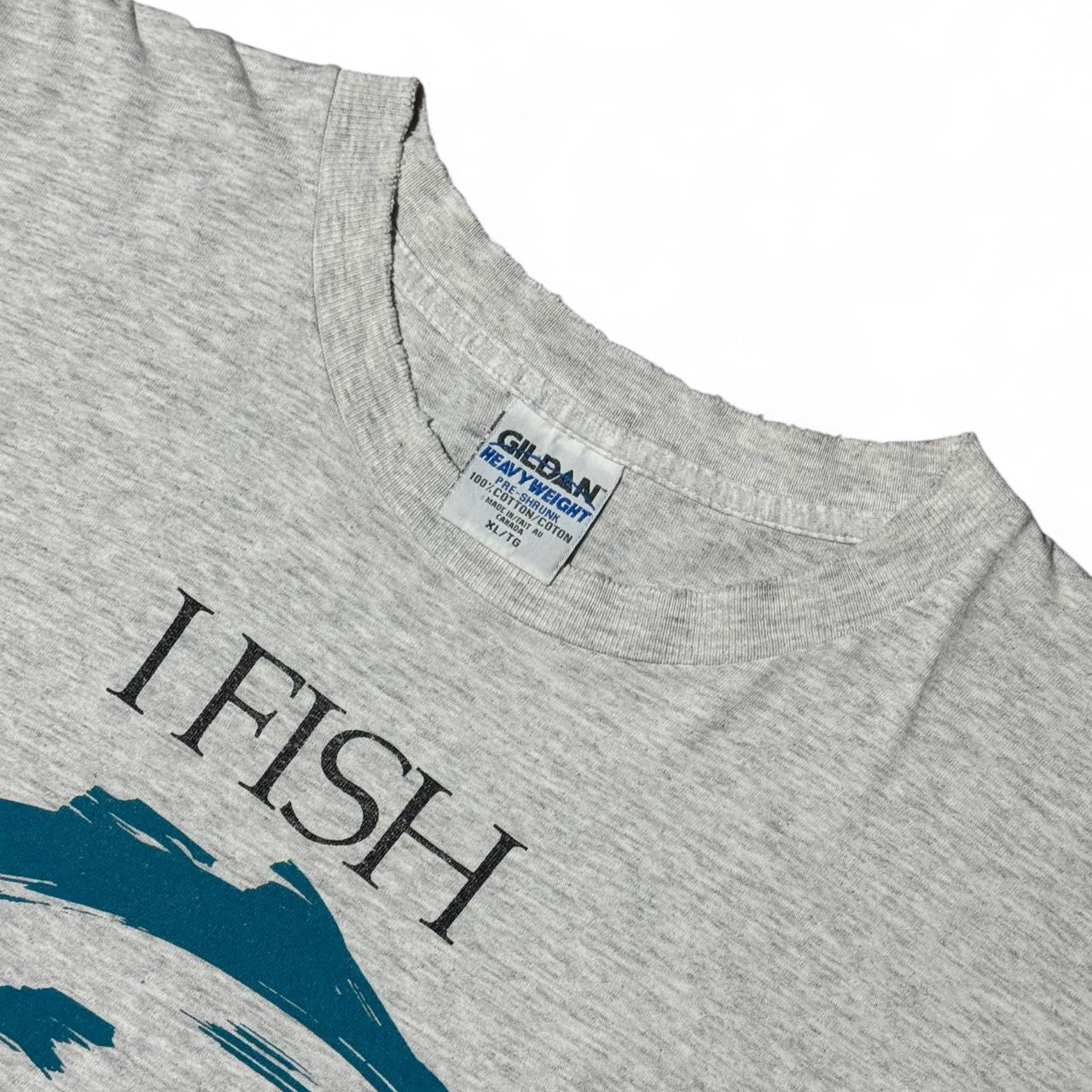 90s Heather Grey Triblend I Fish Therefore I Am Tee
