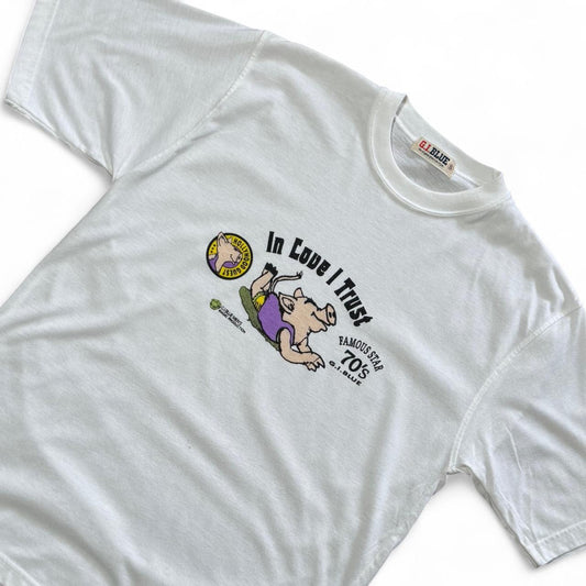 90s Hollywood GI Blue Men’s Club In Love I Trust Piggy VIP Collectors Tee