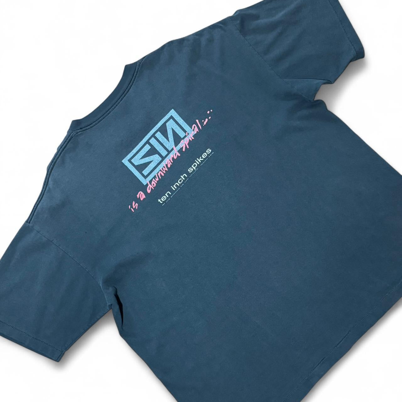 Rare Vintage SIN Parody Nine Inch Nails Ten Inch Spikes Jesus Religious God T-shirt