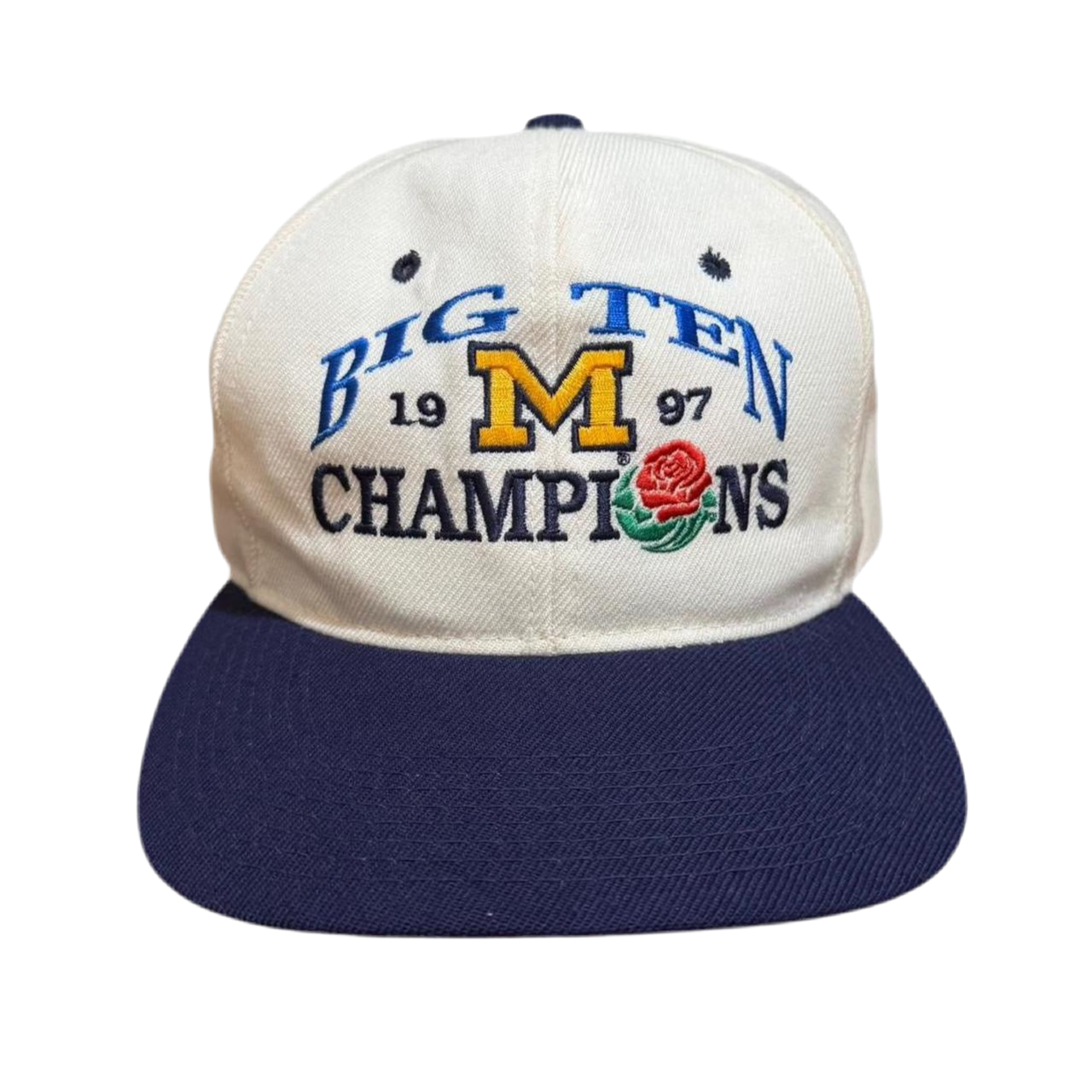 1997 Michigan Wolverines Big 10 Champions Rose Bowl Vintage Snapback Headmaster Hat