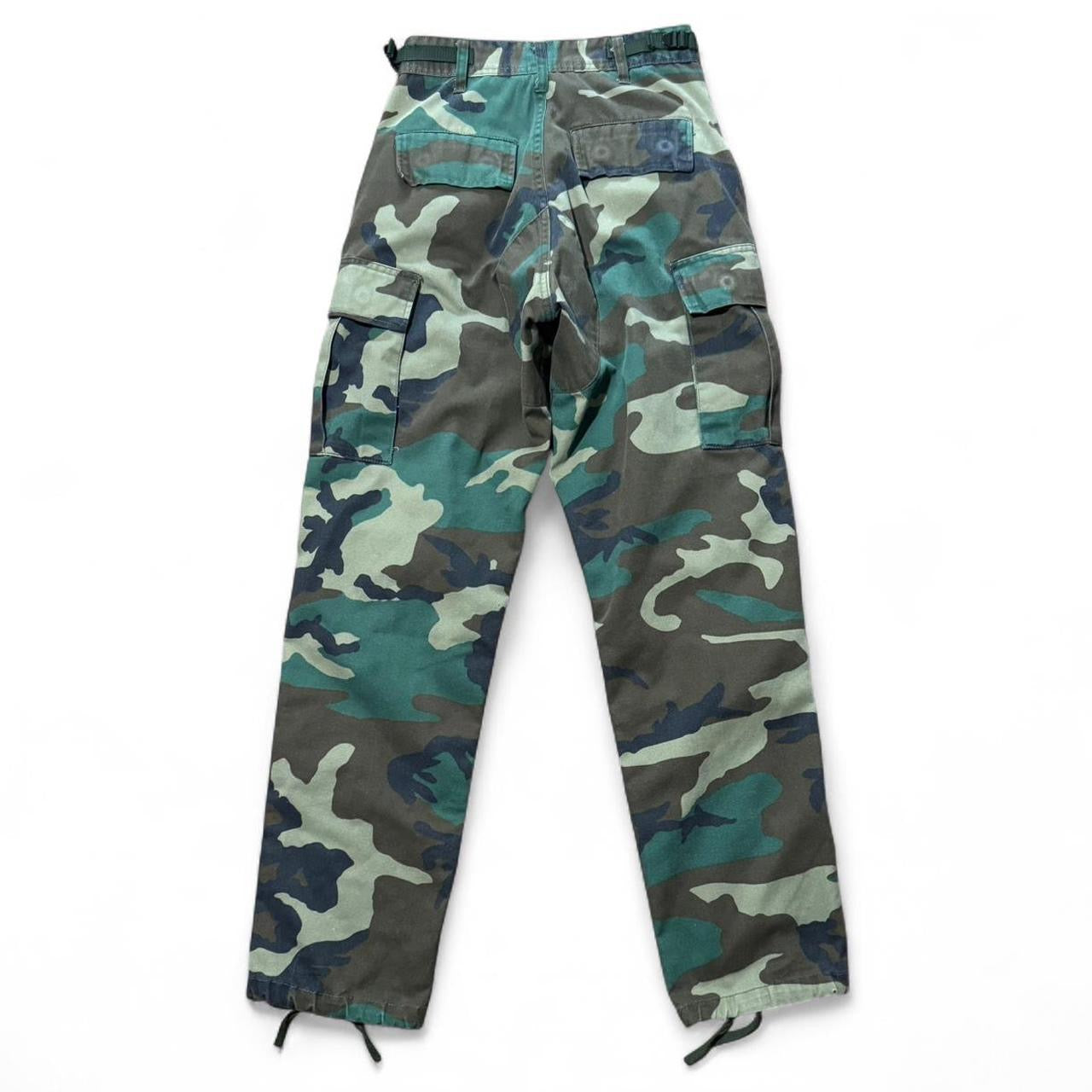 Vintage Military Issue Green Camouflage Army Cargo Pants