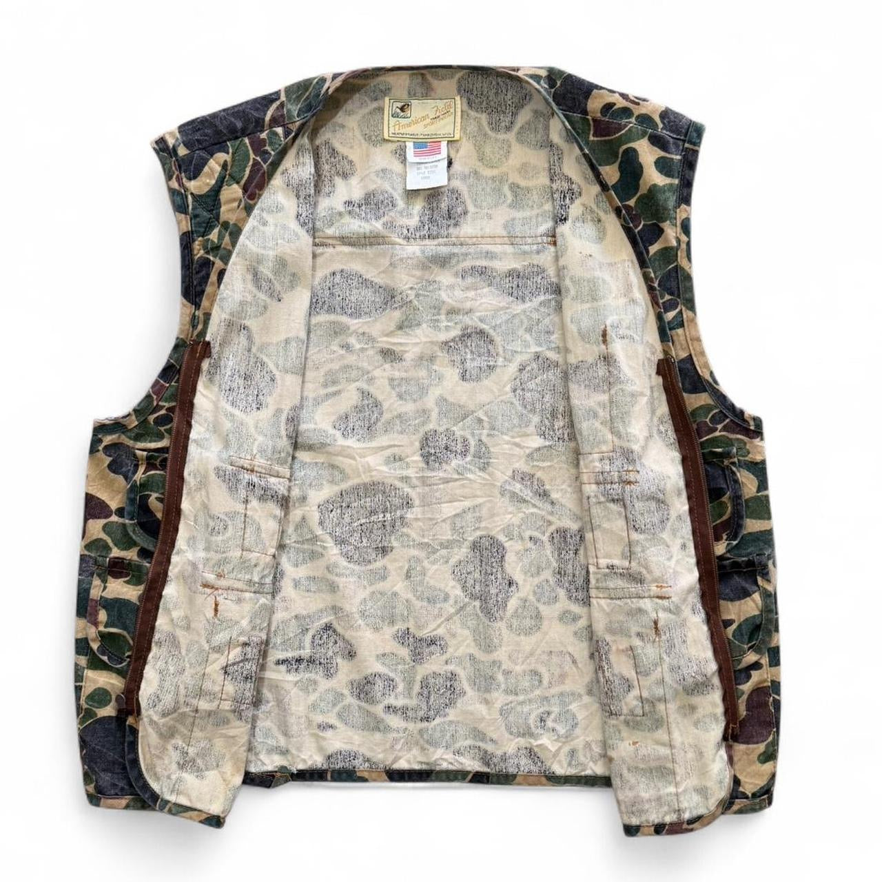 80s Camouflage American Field Lightweight Zip Up Hunting Vest