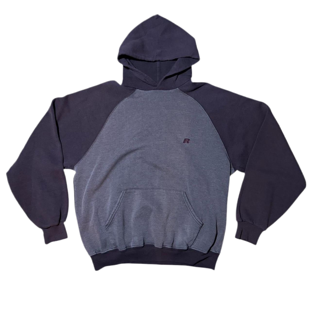 90s Burgundy/Maroon Russell Athletics Two Tone Hoodie