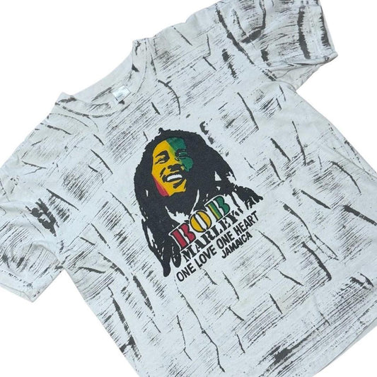 90s Bob Marley One Love Reggae Band Music AOP Jamaica Graphic T-Shirt
