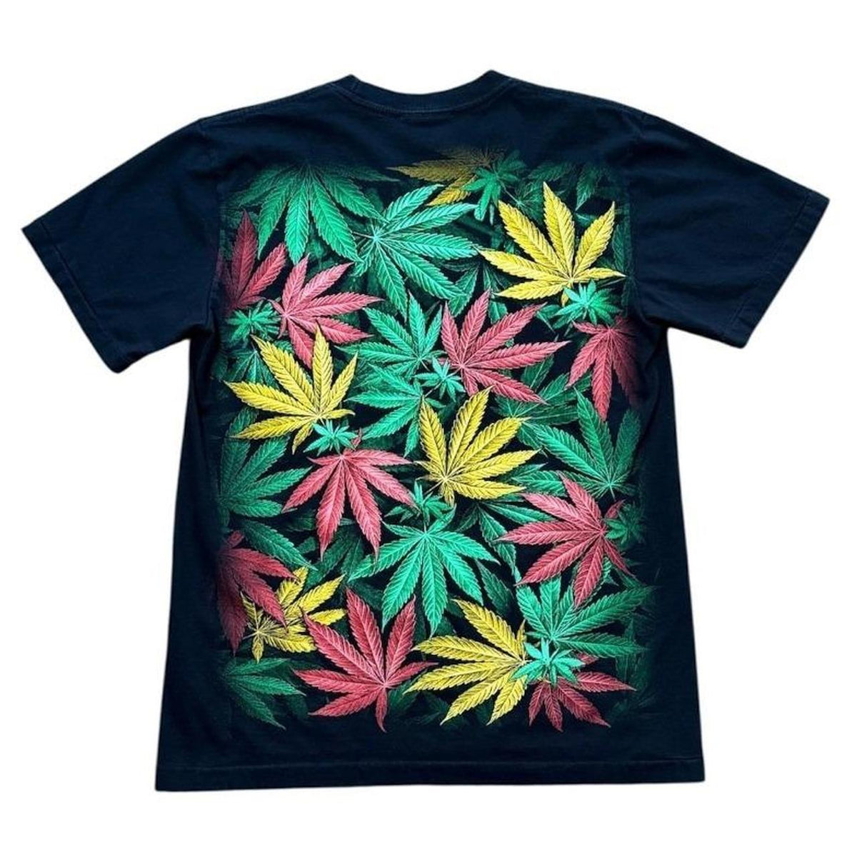 Y2K Reggae Pot Leaf Weed Marijuana Stoner Kush Graphic Art Print T-shirt