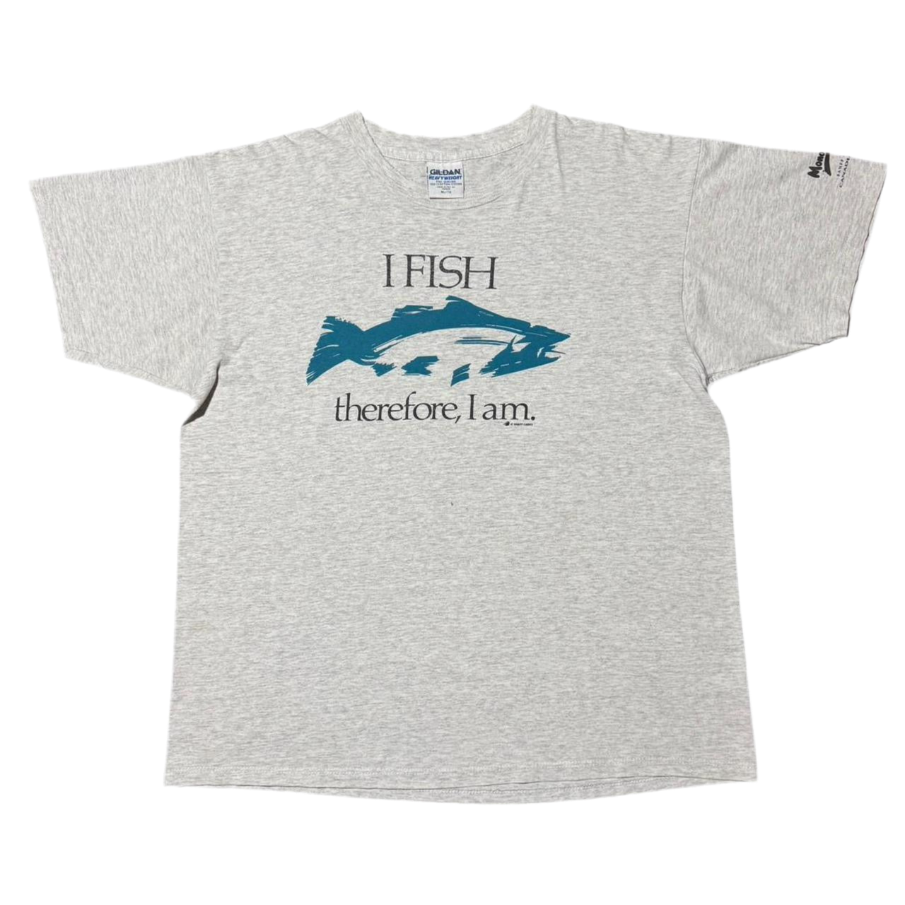 90s Heather Grey Triblend I Fish Therefore I Am Tee