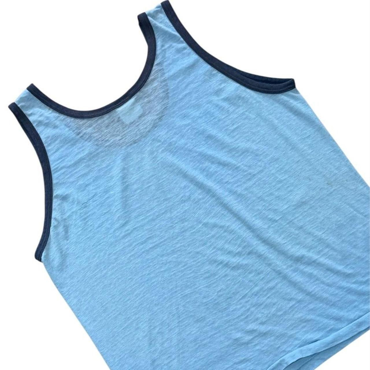 70s Baby Blue Funny Slogan Joke Novelty Quote Graphic Ringer Tank Top