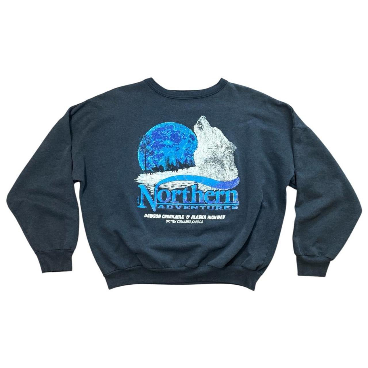90s Northern Adventures Wolf Crewneck