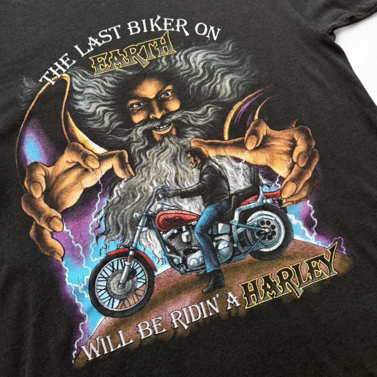Rare Vintage 1990 Last Biker On Earth Wizard Harley Davidson Motorcycle Tee