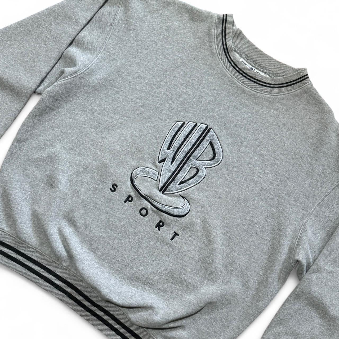 90s Grey Warner Bros. Sport Embroidered Crewneck