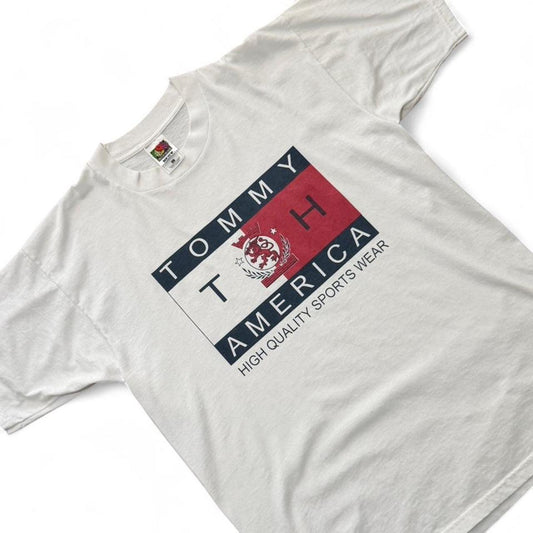 Vintage Y2K Tommy Hilfiger America Fashion Clothing Brand Graphic T-shirt