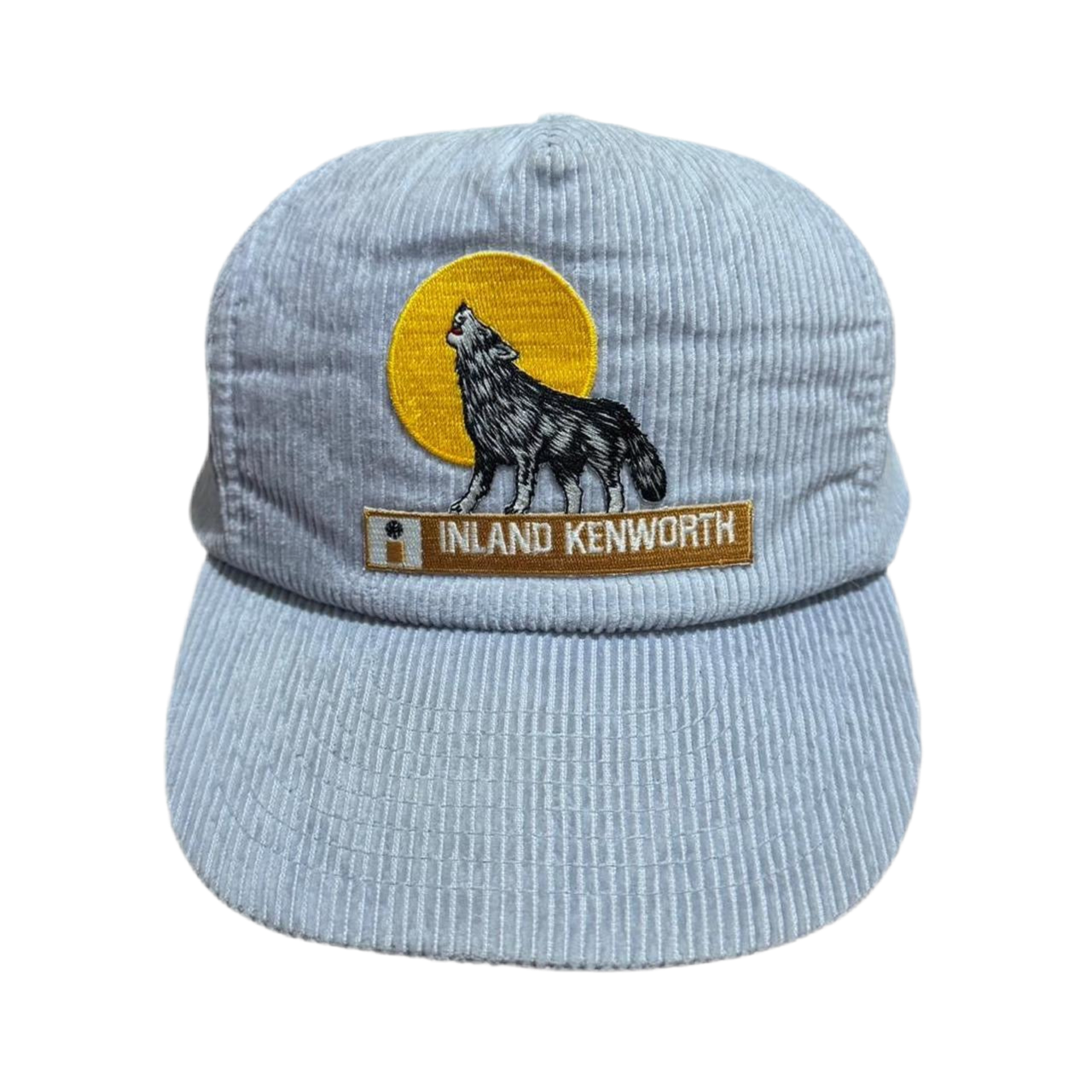 90s Inland Kenworth Grey Corduroy Wolf Graphic Snapback