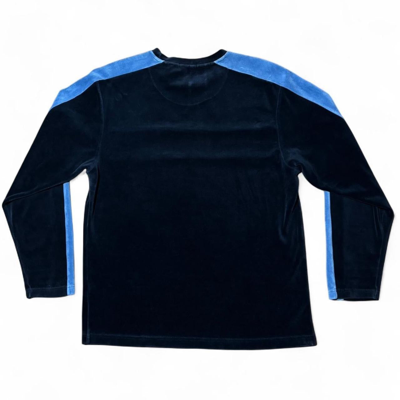 Navy/Baby Blue Velour Long Sleeve Sweatshirt