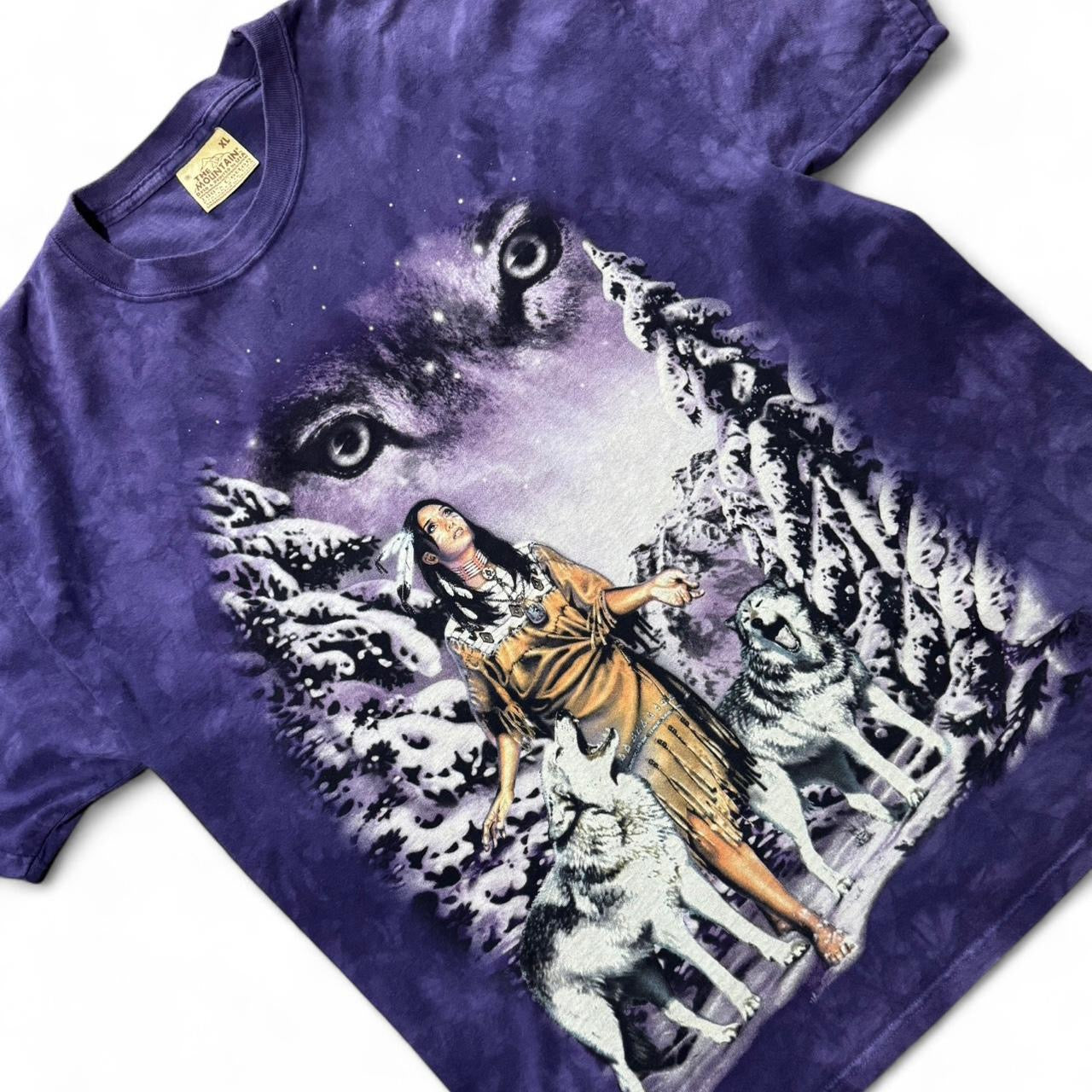 The Mountain Purple Tie-Dye Wolf Tee