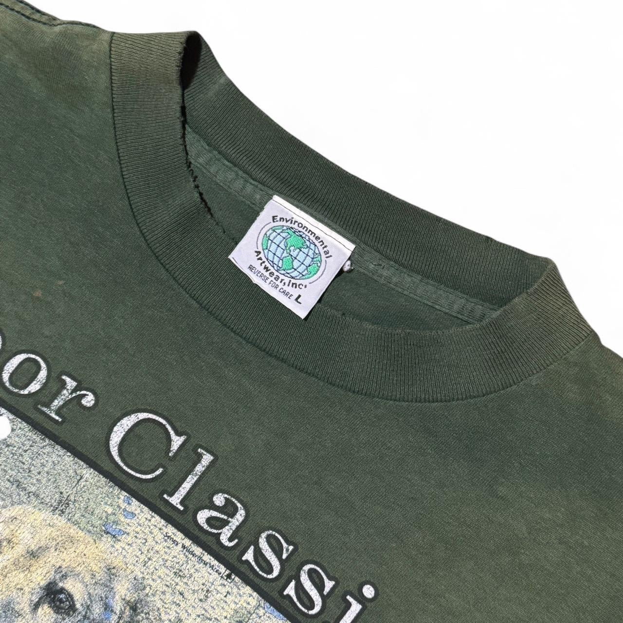 90s Field Masters Labrador Dogs Animal Puppy Faded Green Tee